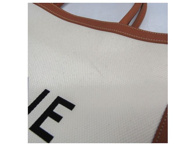 Cabas Céline Bolso Tote y de Hombro Vertical Celine Large Blanco roto Marrón claro - vista 6