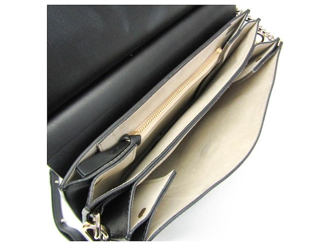 Borsa a tracolla Chloé Faye Medium in pelle e scamosciato Nero - vista 4