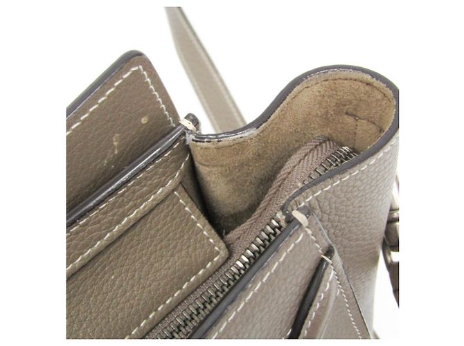 Céline Celine Luggage Nano Lederhandtasche für Damen Grau - Ansicht 15