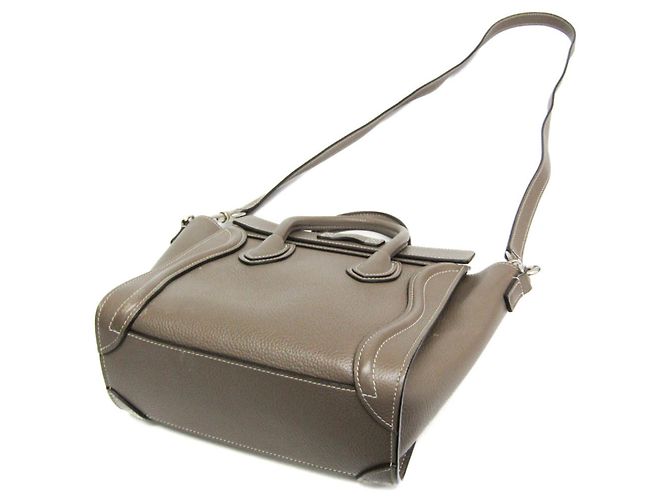 Céline Celine Luggage Nano Lederhandtasche für Damen Grau - Ansicht 2