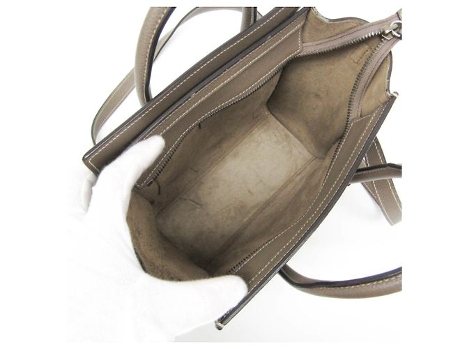 Céline Celine Luggage Nano Lederhandtasche für Damen Grau - Ansicht 3
