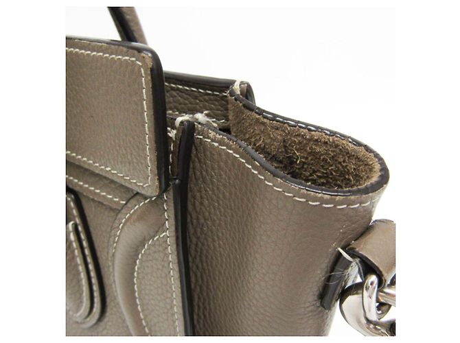 Céline Celine Luggage Nano Lederhandtasche für Damen Grau - Ansicht 8