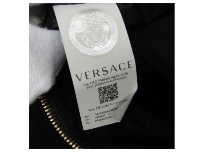 Fendi x Versace Fendace Canvas Schultertasche Tote Schwarz Golden - Ansicht 14
