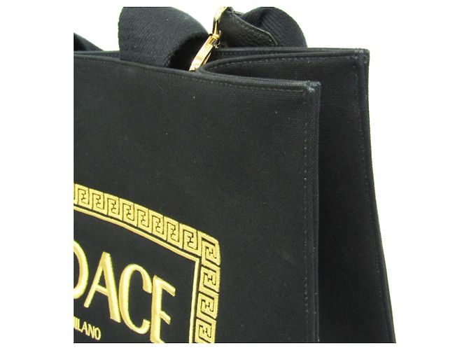 Fendi x Versace Fendace Canvas Schultertasche Tote Schwarz Golden - Ansicht 8