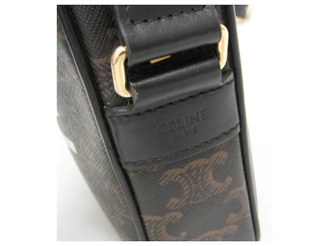 Céline Borsa a tracolla orizzontale Celine Triomphe Nero Marrone scuro - vista 12