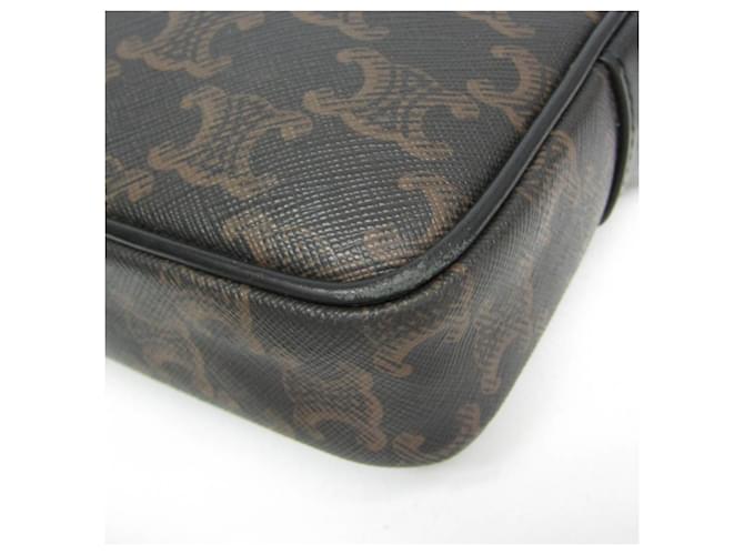 Céline Borsa a tracolla orizzontale Celine Triomphe Nero Marrone scuro - vista 5