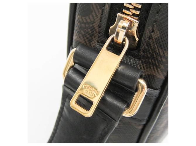 Céline Borsa a tracolla orizzontale Celine Triomphe Nero Marrone scuro - vista 8