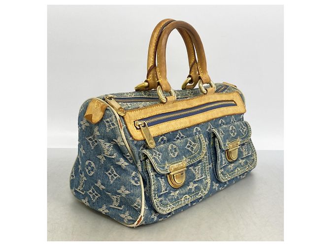 Borsa Louis Vuitton Monogram Denim Neo Speedy Blu - vista 2