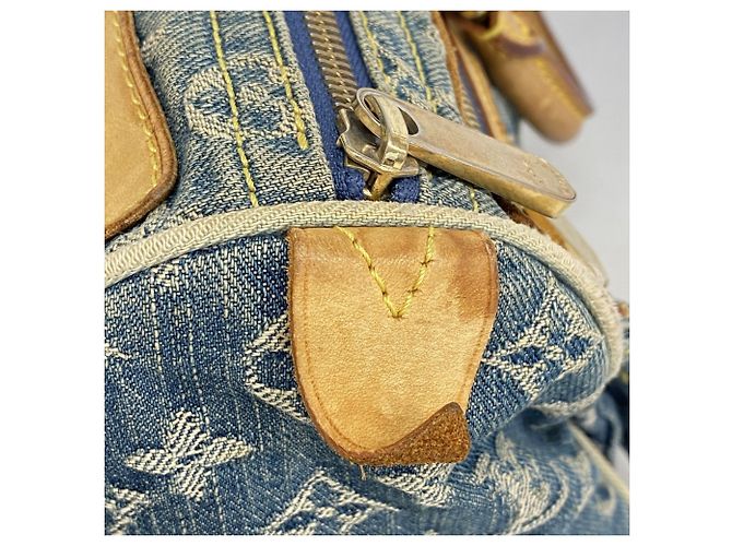Borsa Louis Vuitton Monogram Denim Neo Speedy Blu - vista 9