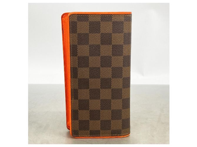 Louis Vuitton Damier Portefeuille Brazza Long Wallet Arancione Damier ebene - vista 7