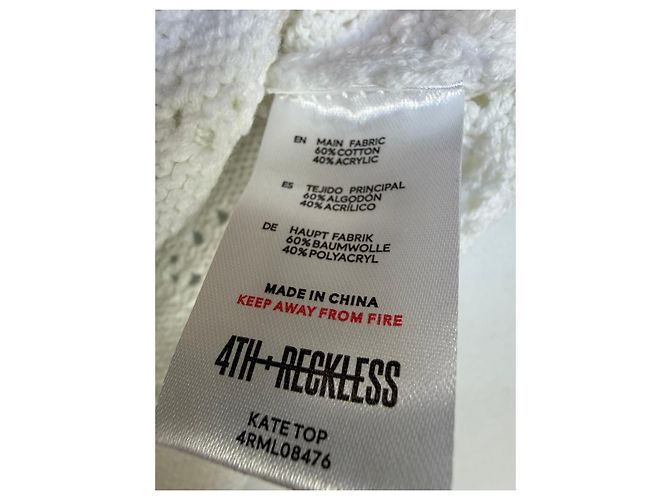 Autre Marque 4th + Reckless Conjunto de Saia Maxi e Top Bandeau em Crochê Branco - vista 4