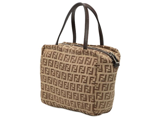 Fendi Beige Mini Zucchino Canvas Handtasche - Ansicht 2