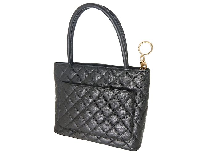 Chanel Black Caviar Medallion Tote Nero - vista 2