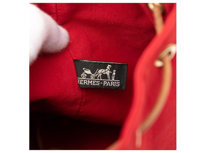 Hermès Red Toile Polochon Mimile Rosso - vista 5