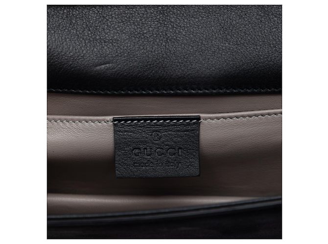 Borsa a tracolla Gucci in scamosciato nero con decorazioni in cristallo - vista 5