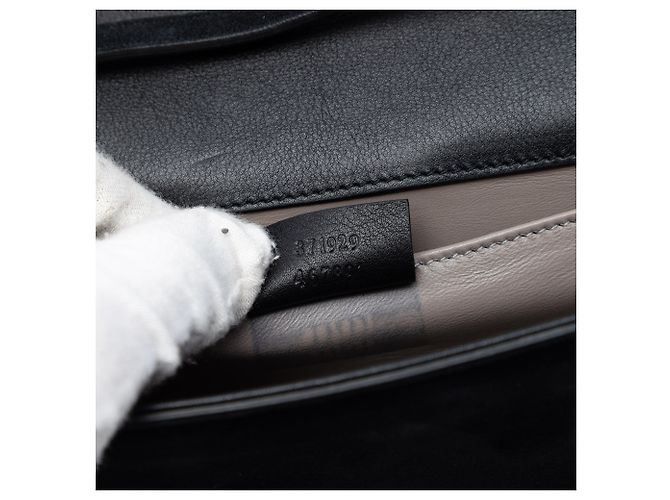 Borsa a tracolla Gucci in scamosciato nero con decorazioni in cristallo - vista 6