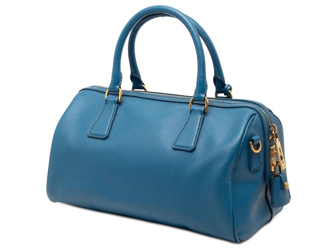 Borsa Boston Lux Saffiano Blu Prada - vista 2