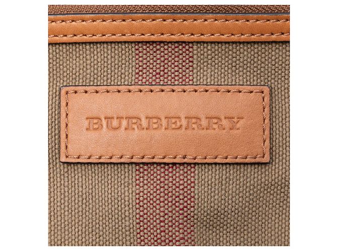 Bolsa bucket Ashby em canvas com mini estampa Mega Check marrom da Burberry - vista 5