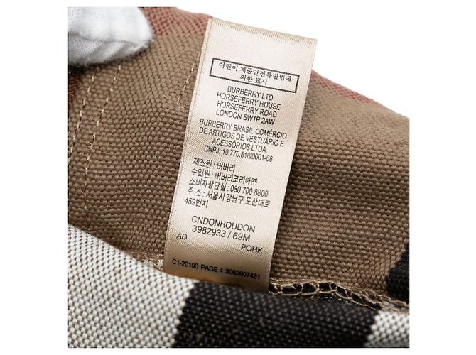 Bolsa bucket Ashby em canvas com mini estampa Mega Check marrom da Burberry - vista 6