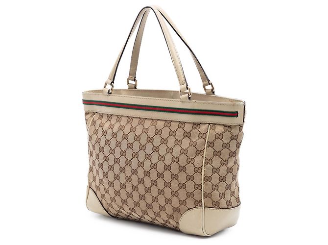 Gucci Mayfair Tote aus beigem GG Canvas - Ansicht 2