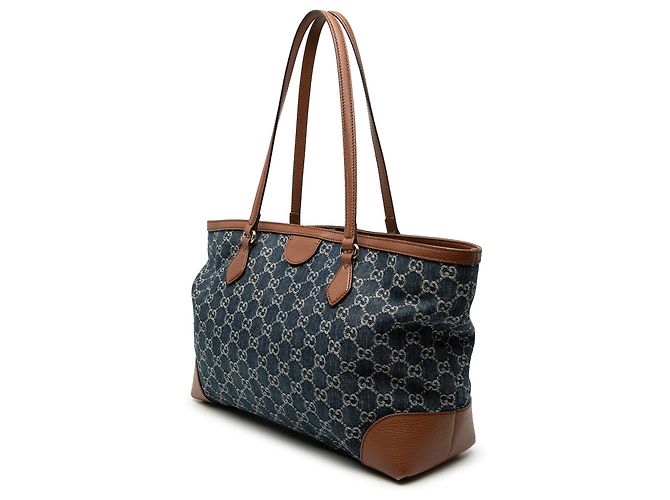 Gucci Blue Medium GG Denim Ophidia Tote Blau - Ansicht 2