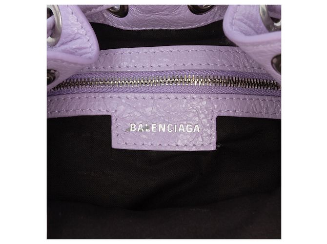 Borsa a secchiello Balenciaga Le Cagole in agnello viola XS Porpora - vista 5