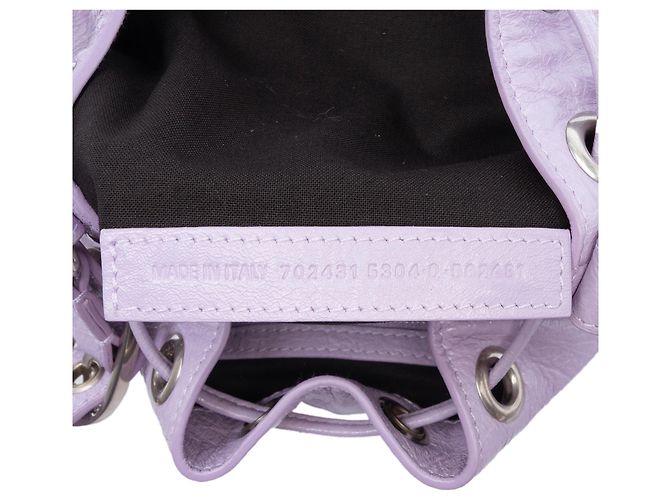 Borsa a secchiello Balenciaga Le Cagole in agnello viola XS Porpora - vista 6