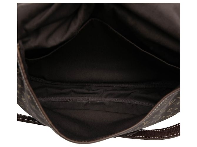 Louis Vuitton Marrone Monogram Mini Lin Saumur 30 Marrone scuro - vista 4