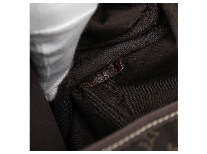 Louis Vuitton Marrone Monogram Mini Lin Saumur 30 Marrone scuro - vista 7