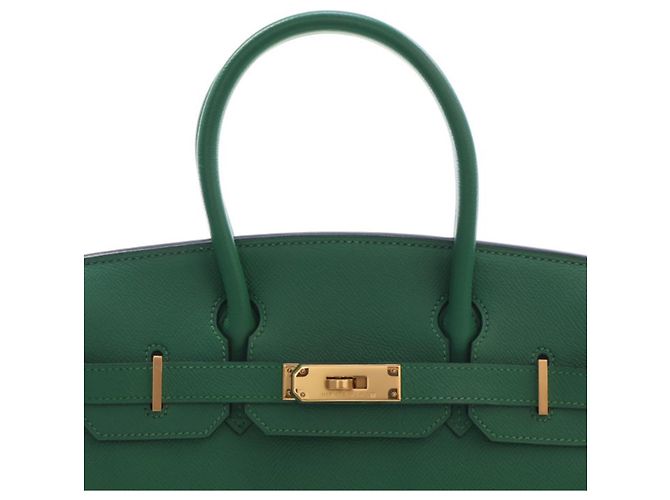 Hermès Green Courchevel Birkin Retourne 30 Verde - vista 11
