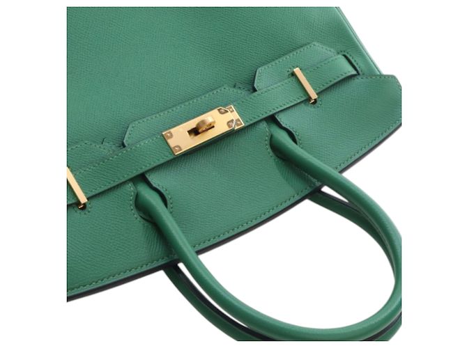 Hermès Green Courchevel Birkin Retourne 30 Verde - vista 12