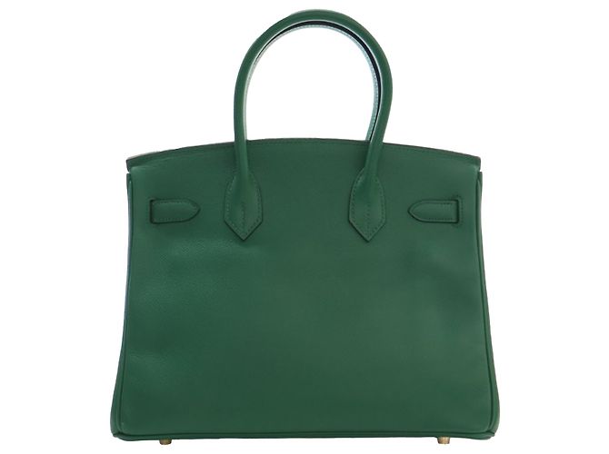 Hermès Green Courchevel Birkin Retourne 30 Verde - vista 2