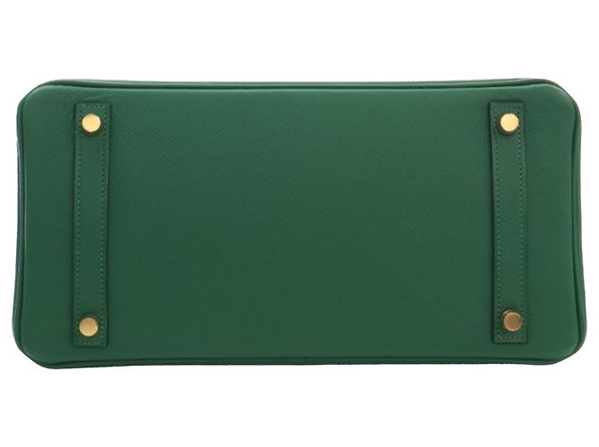 Hermès Green Courchevel Birkin Retourne 30 Verde - vista 3