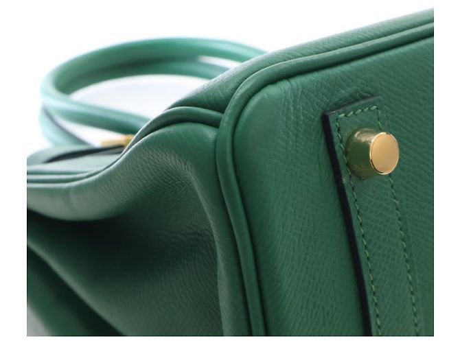 Hermès Green Courchevel Birkin Retourne 30 Verde - vista 8