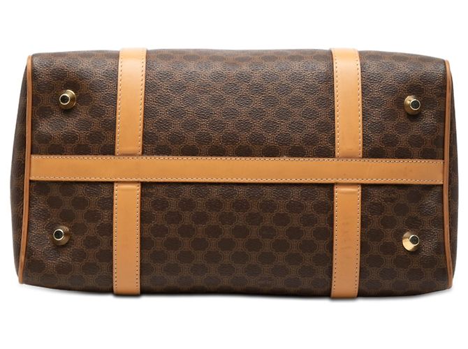 Céline Celine Brown Macadam Coated Canvas Boston Bag - view 3