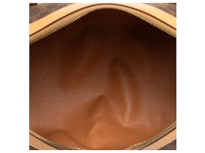 Céline Celine Brown Macadam Coated Canvas Boston Bag - view 4