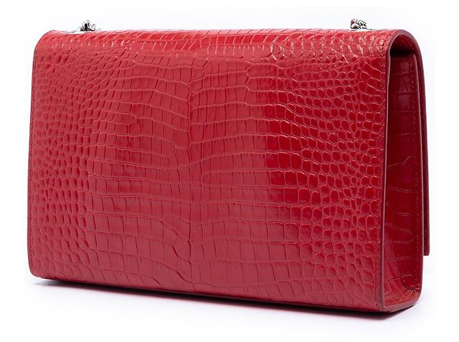 Borsa a tracolla Kate con nappa con stampa coccodrillo rossa di medie dimensioni Saint Laurent - vista 2