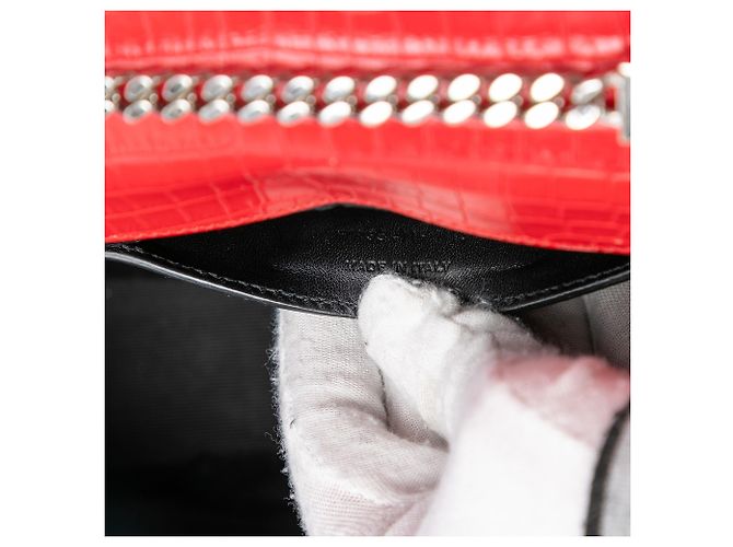 Borsa a tracolla Kate con nappa con stampa coccodrillo rossa di medie dimensioni Saint Laurent - vista 6