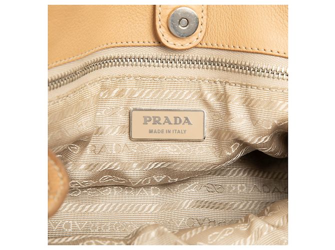Tote Prada Brown Vitello Daino Marrone Cammello - vista 5