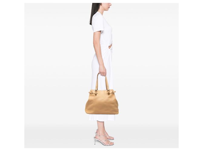 Tote Prada Brown Vitello Daino Marrone Cammello - vista 6
