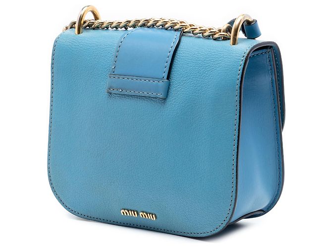 Miu Miu Blue Goatskin Madras Crossbody - vista 2