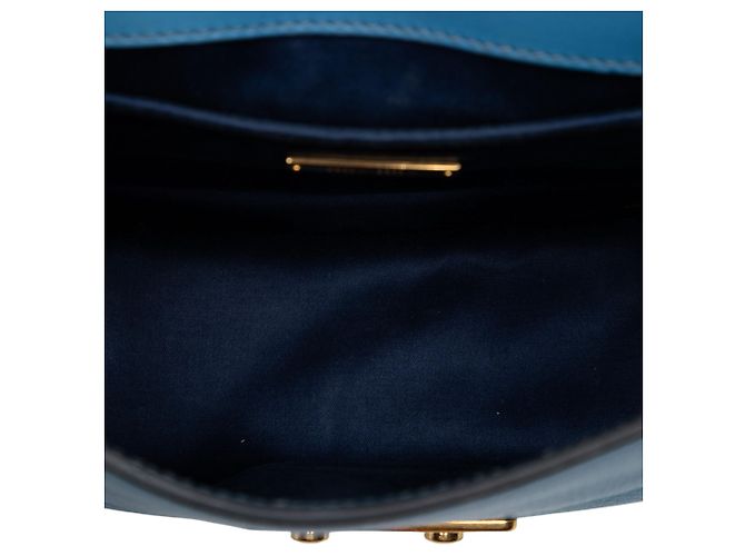 Miu Miu Blue Goatskin Madras Crossbody - vista 4