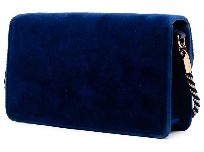 Gucci Blue Crystal G Velvet Broadway Crossbody Blu scuro - vista 2