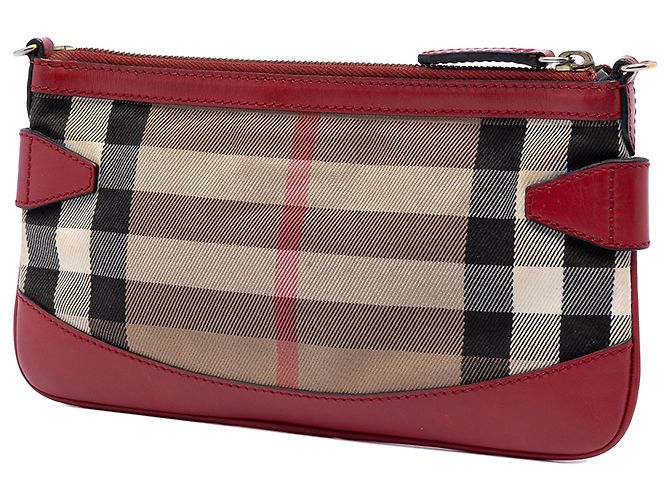 Burberry Beige House Check Canvas Bridle Langford Crossbody - vista 2