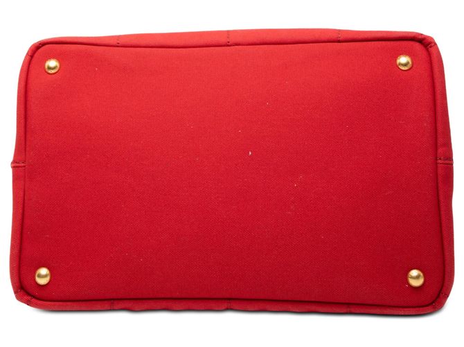 Prada Satchel aus rotem Canapa-Canvas mit Logo - Ansicht 3