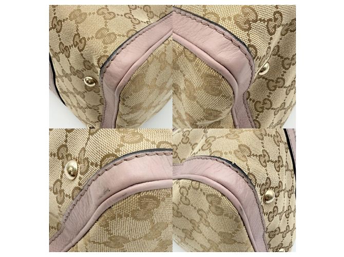 Borsa Boston 2-way Gucci Sherry Line Beige - vista 10