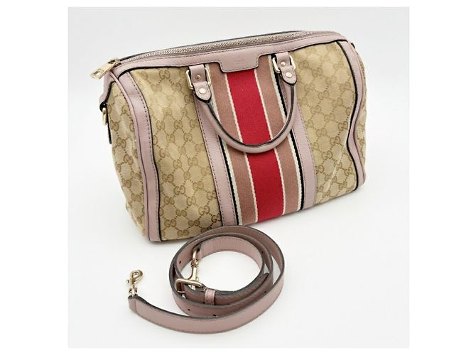 Borsa Boston 2-way Gucci Sherry Line Beige - vista 16