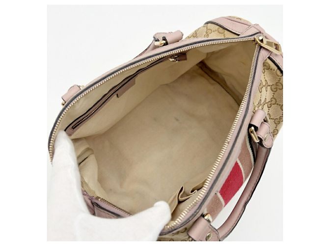 Borsa Boston 2-way Gucci Sherry Line Beige - vista 17