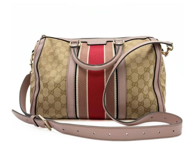 Borsa Boston 2-way Gucci Sherry Line Beige - vista 2