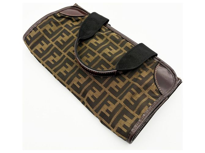 Fendi Zucchino Tote Bag Braun Schwarz Dunkelbraun - Ansicht 10
